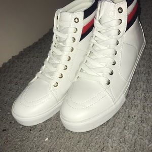 tommy hilfiger white high tops